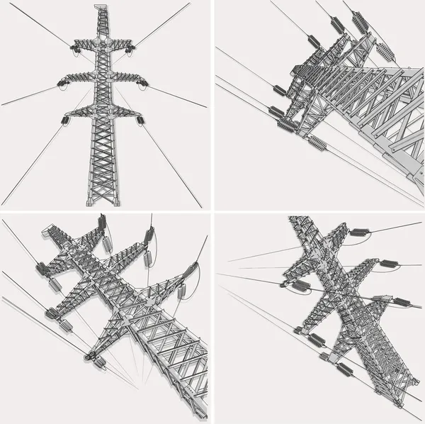 동력 송전선 — 스톡 벡터