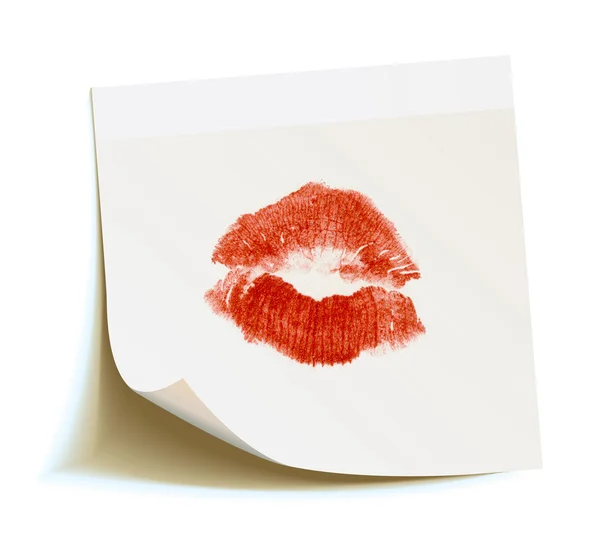 Rött läppstift kyss — Stockfoto