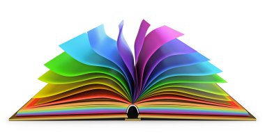renkli sayfalar ile açık kitap