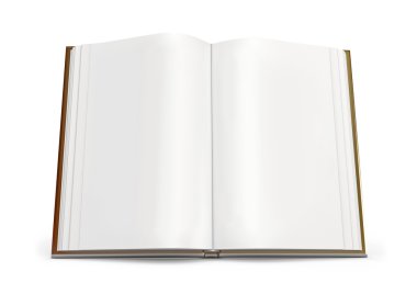 Açık kitap ile beyaz sayfalar