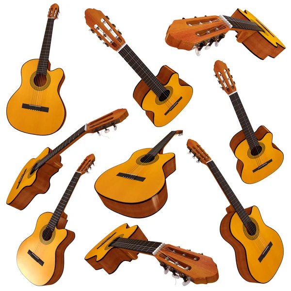 Akustická kytara strana — Stock fotografie