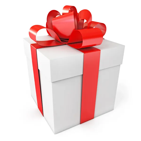 Gift with a red ribbon and a bow — Stock Photo, Image