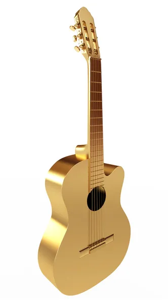 Gouden akoestische gitaar — Stockfoto