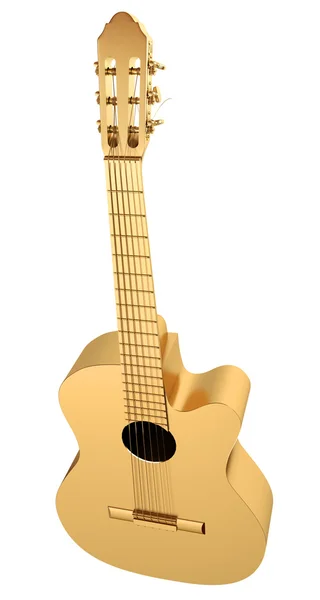 Goldene Akustikgitarre — Stockfoto