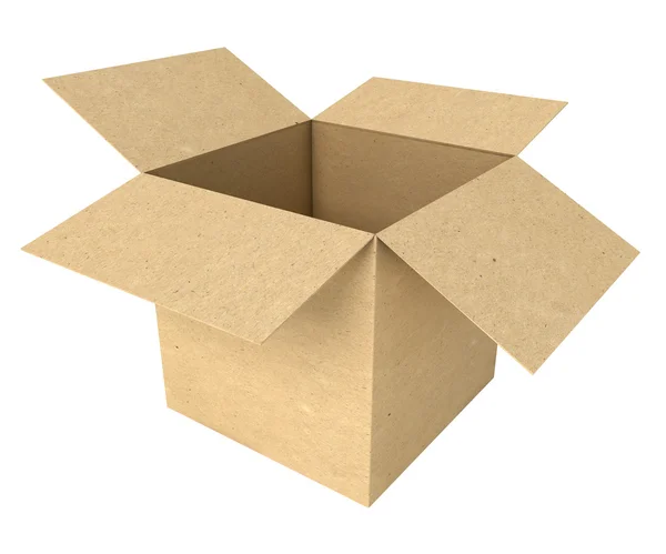 Caja de cartón abierta vacía — Foto de Stock