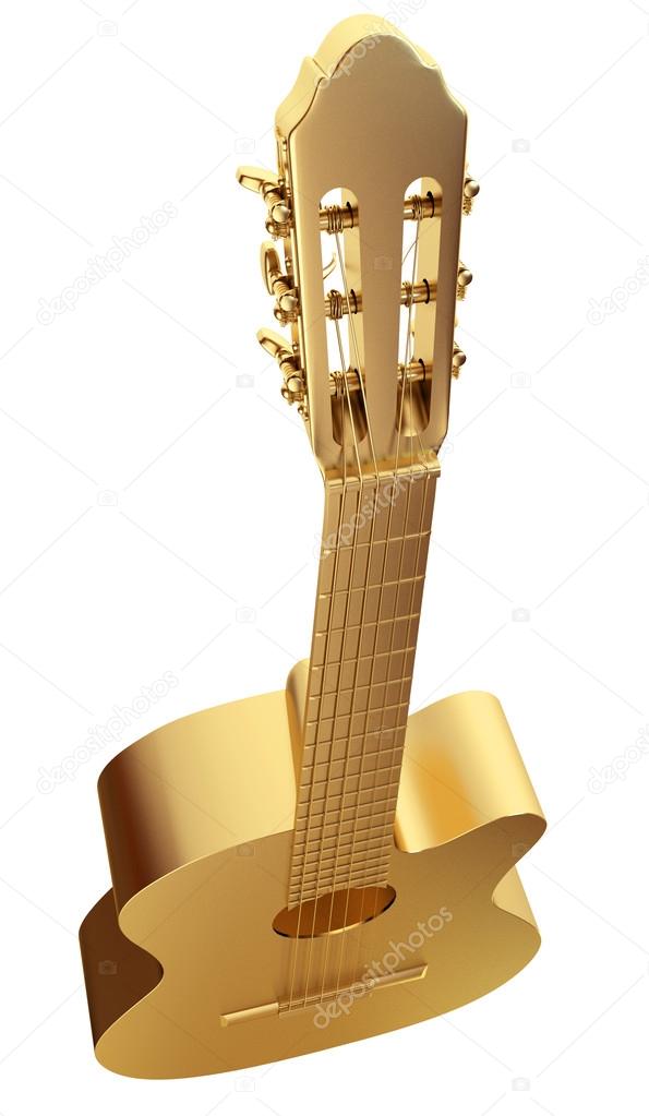 Golden Acoustic Guitar