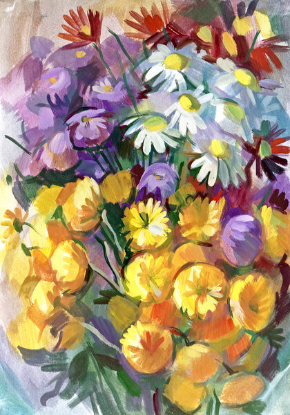 Still life a bouquet of flowers