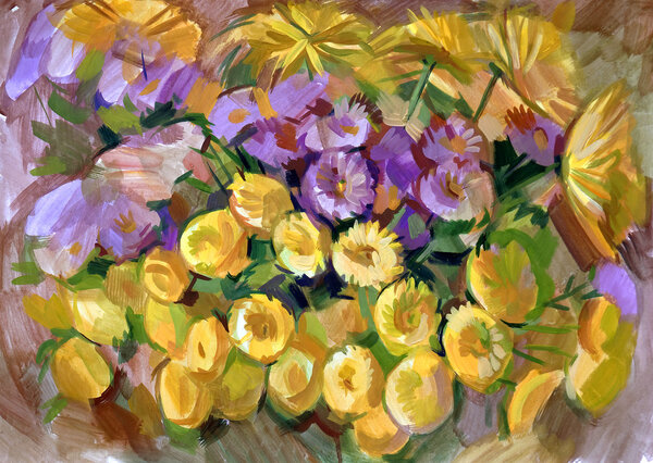 Still life a bouquet of flowers