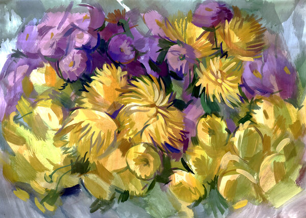 Still life a bouquet of flowers