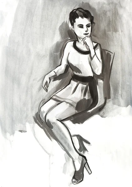Sketch of a female figure — Stock Photo, Image