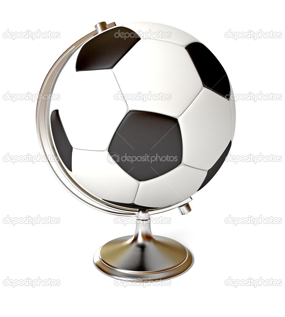 Ballon de foot, balle de football fond blanc. Soccer Stock