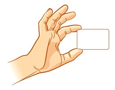 boş bir iş kartı tutan el