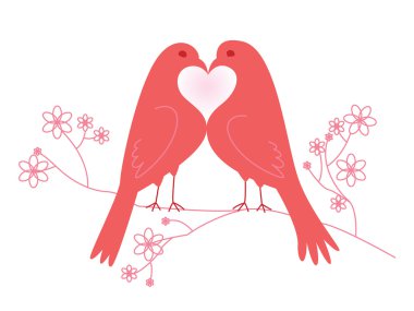 Pair of lovebirds. Valentine's Day clipart