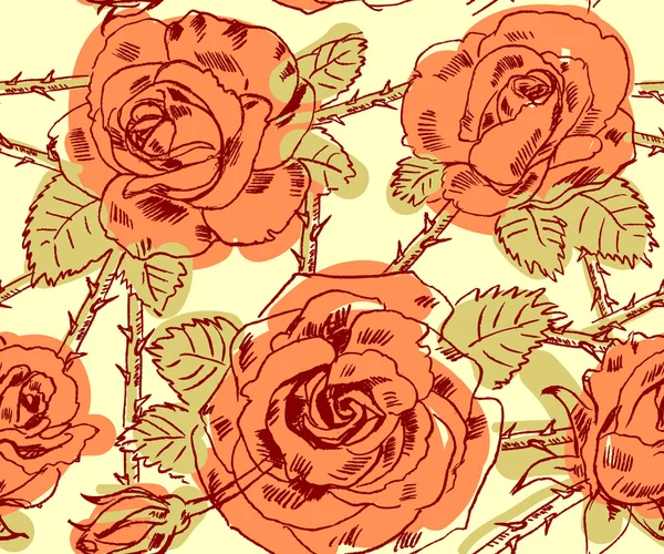 Roses à dessin à main levée — Image vectorielle