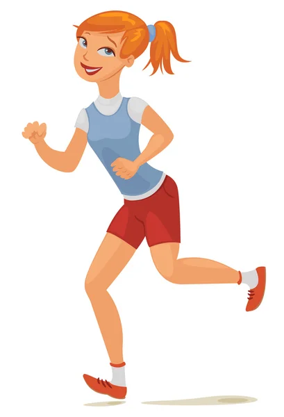 Young girl jogging — Stock Vector