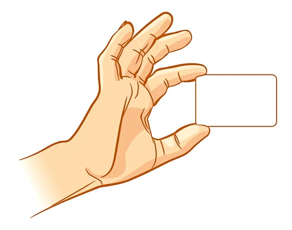 Рука держит пустую визитку — стоковый вектор