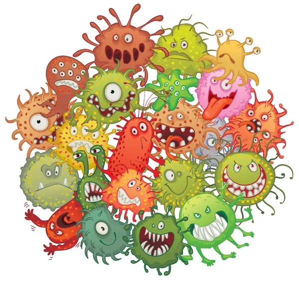 Bacteria cartoon Vector Art Stock Images | Depositphotos
