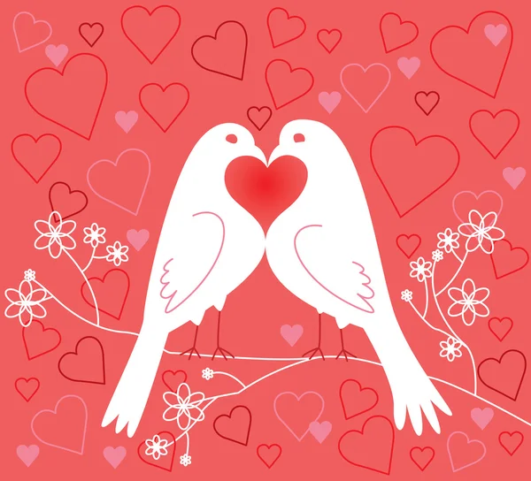 Птицы любви. День святого Валентина — стоковый вектор