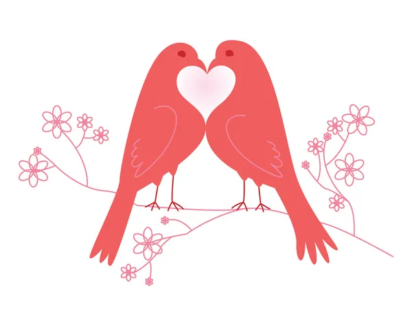 Pair of lovebirds. Valentine's Day — Stock Vector