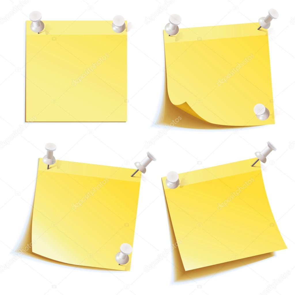 Blank notes pinned on corkboard ready for your text