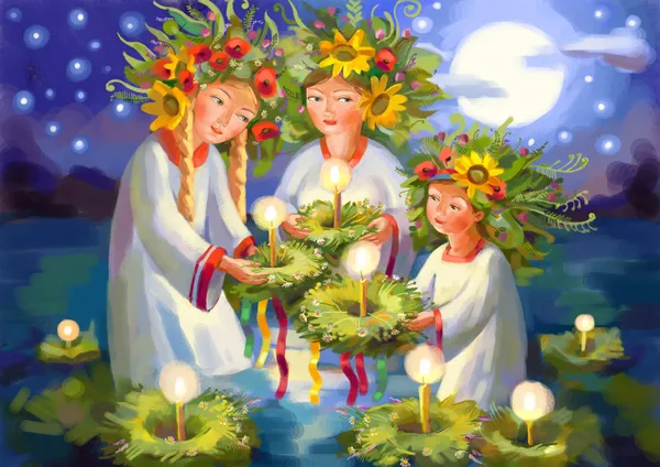 Summer solstice. Midsummer Day. Ivan Kupala — Stock Photo, Image