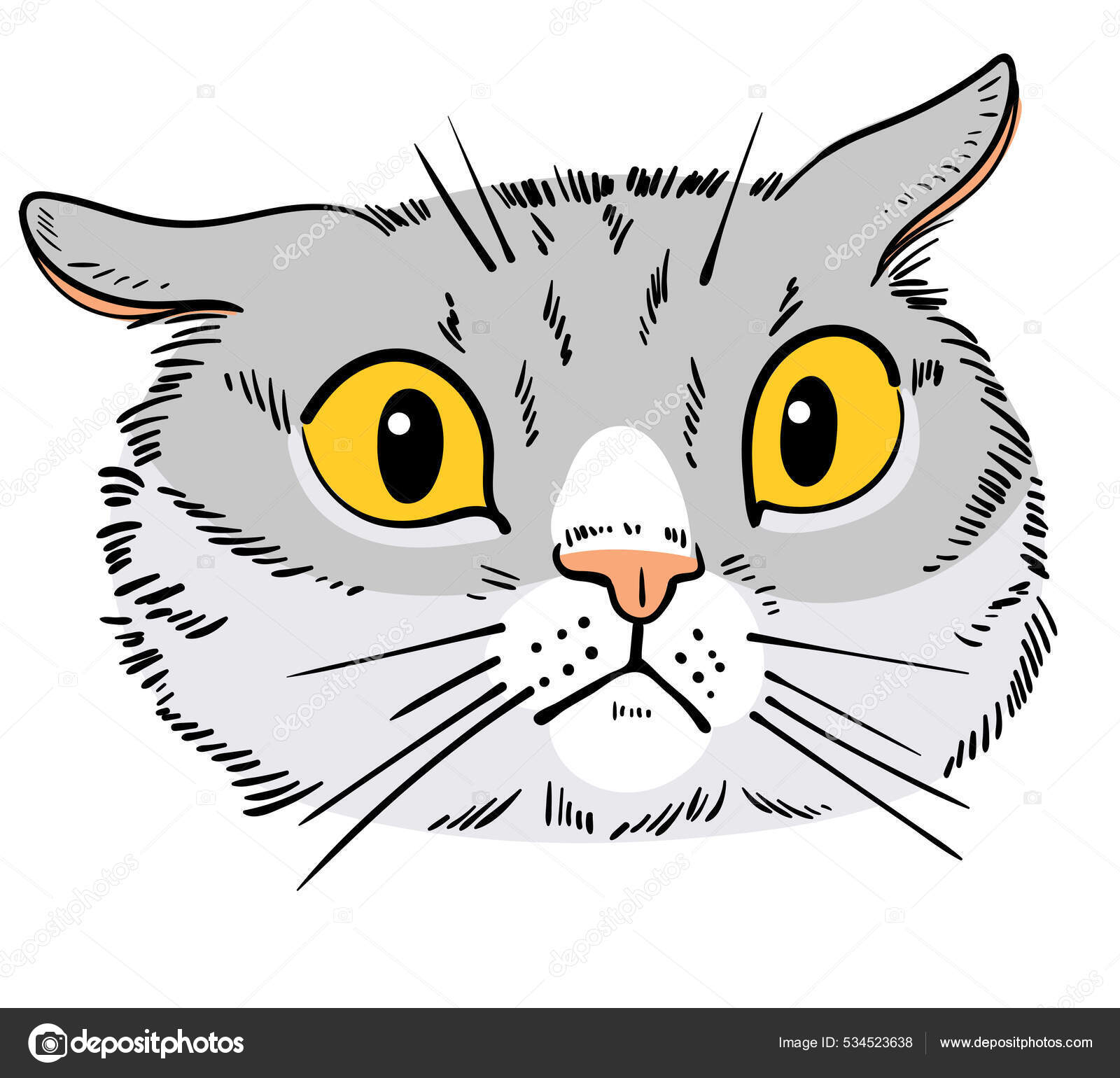 Desenho do gato branco dos desenhos animados — Ilustração de Stock