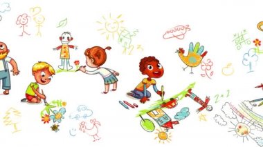 Çocuk farklı Milliyet duvarlar ve zemin üzerinde fotoğraf çekmek