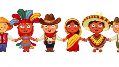 Farklı kültür ayakta tutan eller