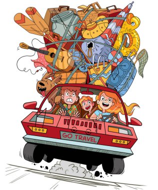 Travel by car on family vacation