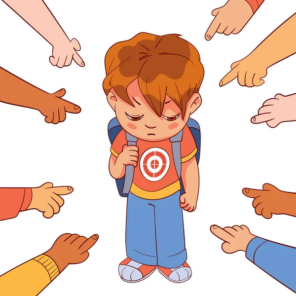 Bullying. Colorful cartoon characters — Stock Vector