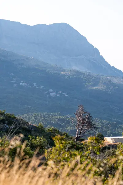 Vista Las Montañas Biokovo Cerca Ciudad Makarska Croacia — Foto de Stock