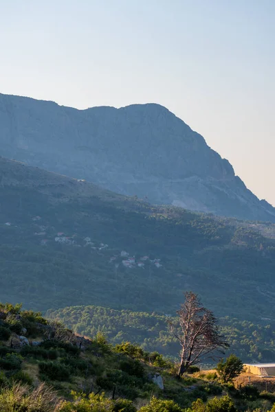 Vista Las Montañas Biokovo Cerca Ciudad Makarska Croacia — Foto de Stock