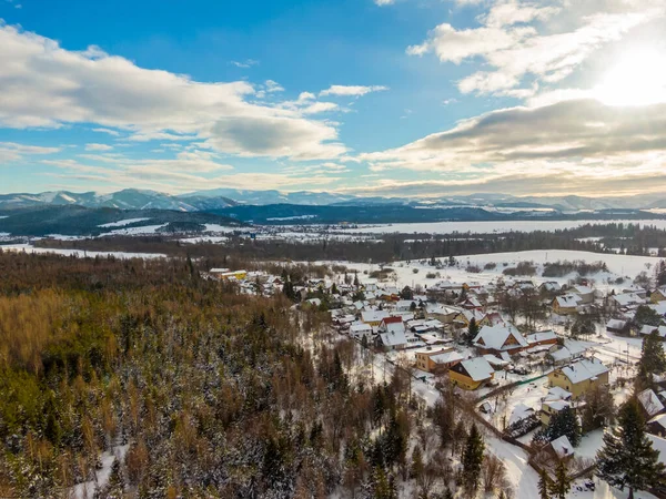 Luftaufnahme Der Landschaft Der Niederen Tatra Nizke Tatry Winter Kalt — Stockfoto