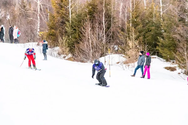 Tatranska Lomnica Σλοβακία 2022 Διαγωνισμός Σκι Και Snowboard Zjazd Nadoraz — Φωτογραφία Αρχείου