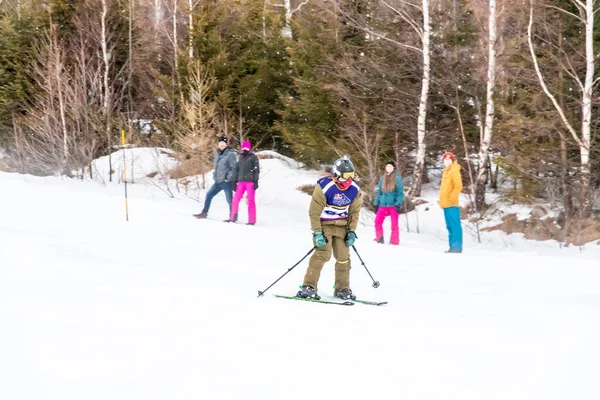 Tatranská Lomnica Slovensko 2022 Lyžařská Snowboardová Soutěž Zjazd Nadoraz Vysokých — Stock fotografie