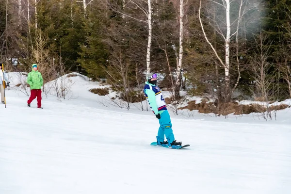 Tatranska Lomnica Slovaquie 2022 Compétition Ski Snowboard Zjazd Nadoraz High — Photo