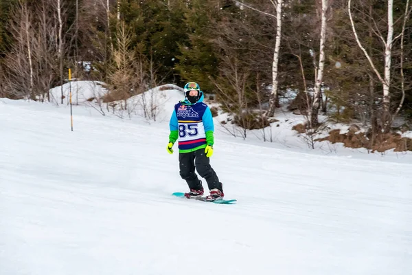 Tatranska Lomnica Σλοβακία 2022 Διαγωνισμός Σκι Και Snowboard Zjazd Nadoraz — Φωτογραφία Αρχείου