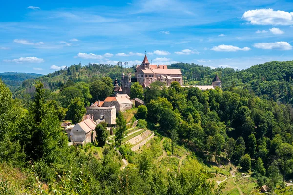 Відкритий Вид Замок Пернстейн Біля Села Недведіце Чехія Казковий Замок — стокове фото