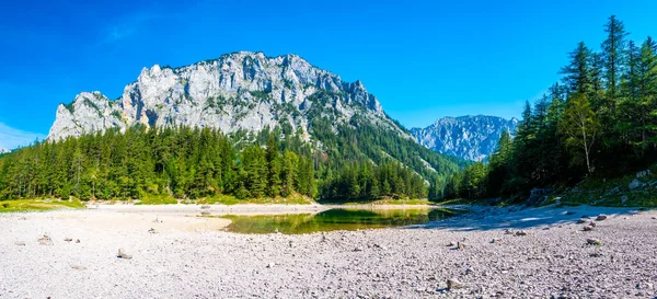 Gruner See Austria Vista Pacífica Montaña Con Famoso Lago Verde — Foto de Stock