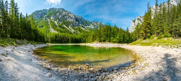 Gruner See Austria Vista Pacífica Montaña Con Famoso Lago Verde — Foto de Stock