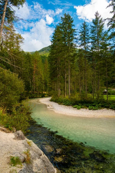 Die Krumme Steyr Bei Hinterstoder Und Der Schiederweiher Reines Süßwasser — Stockfoto