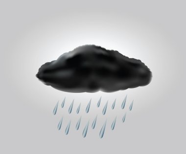 karanlık gökyüzüne yağmur damlaları ile Raincloud