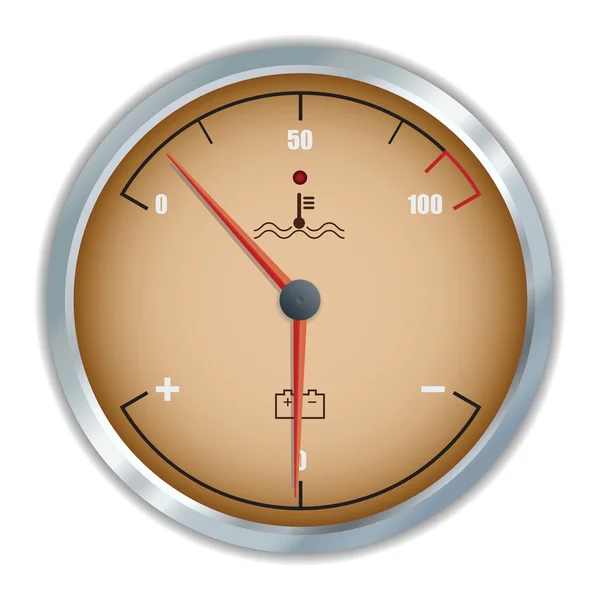 Retro motor temperatuur en de spanning meten pictogram — Stockvector