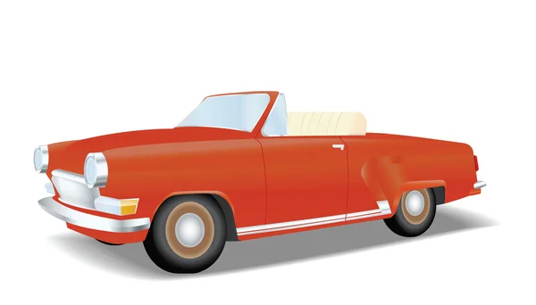 Cabriolet rouge rétro — Image vectorielle