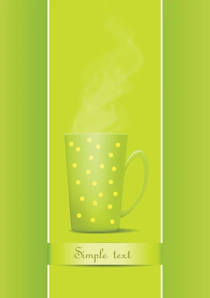Tazza di tè su sfondo verde — Vettoriale Stock