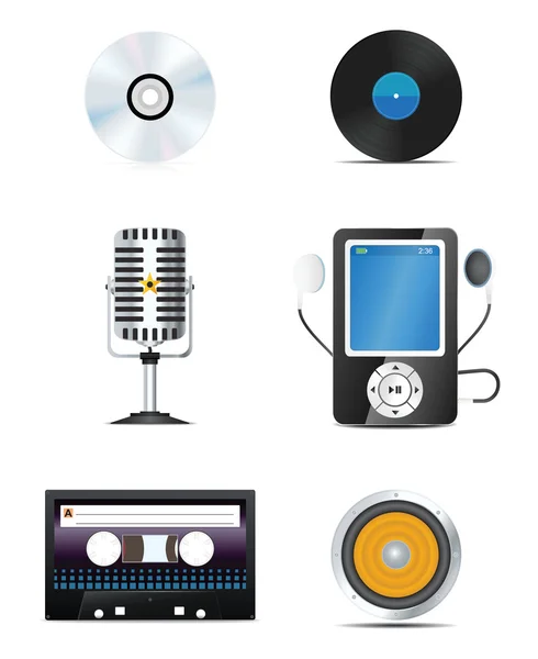 Audio icons set — Stock Vector