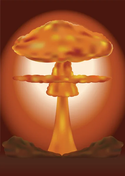 Explosión nuclear — Vector de stock