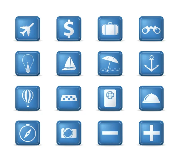 Conjunto de iconos de viaje. — Vector de stock