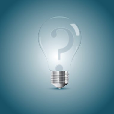 içinde soru işareti ile ampul lamba