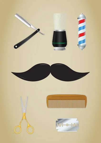 Barbería iconos conjunto — Archivo Imágenes Vectoriales